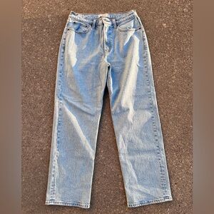 Abercrombie and Fitch the vintage straight high rise denim jeans blue denim